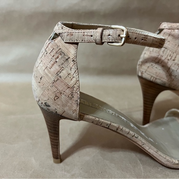 Stuart Weitzman | Nunaked Cork Mid-Heel Strap Sandals Nudist Heels Size 9.5 - Picture 8 of 14